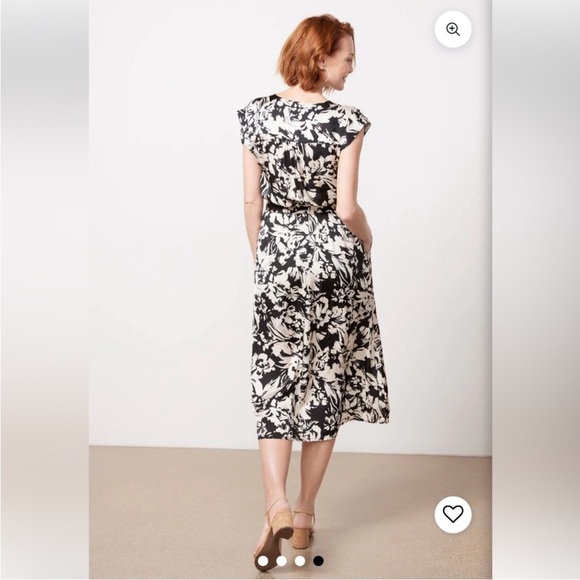 Evereve Winona Satin Floral Midi Dress - Picture 3 of 15